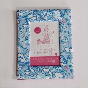 NWT Lilly Pulitzer Kappa Kappa Gamma print fabric frame for 4x6 photo